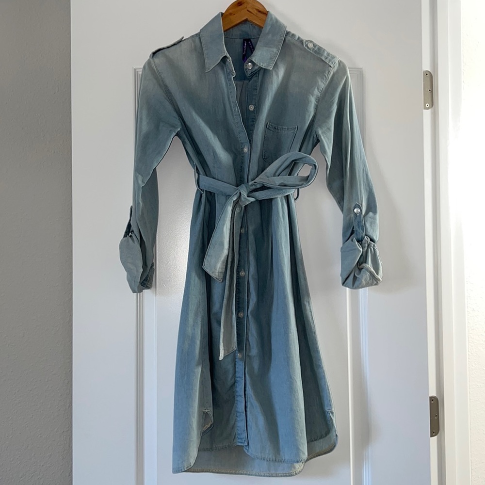 Seraphine Maternity Chambray Utility Shirtdress Size 2